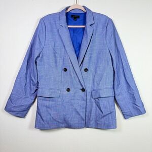 ANN TAYLOR‎ Blue Double Breasted Long Sleeve Blazer 18